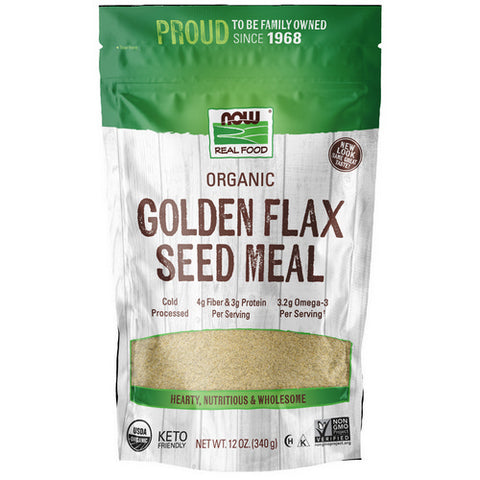 Now Foods, Golden Flax Seed Organic, Meal 12 oz Now Foods