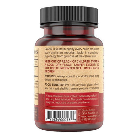 Deva Vegan Vitamins, Vegan Coenzyme Q10, 100 mg, 90 Tabs Deva Vegan Vitamins