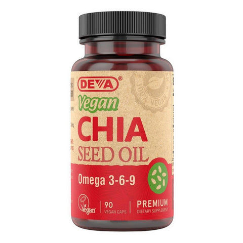 Deva Vegan Vitamins, Vegan Chia Seed Oil, 90 Veg Caps Deva Vegan Vitamins