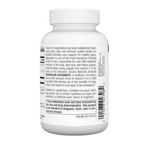 Source Naturals, Magnesium Ascorbate, 1000 MG, 60 tabs Source Naturals