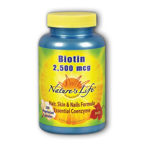 Nature's Life, Biotin, 2500 mcg, 200 caps Nature's Life