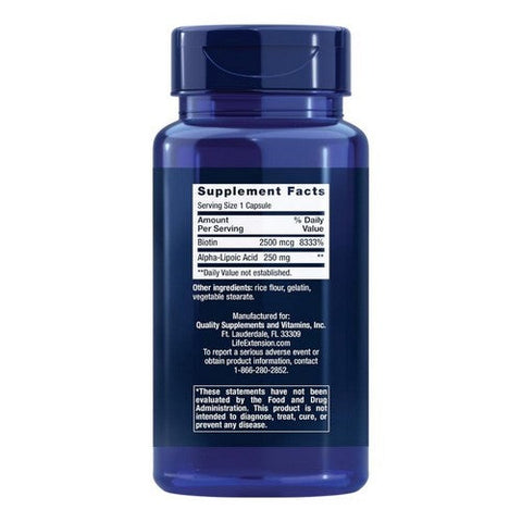 Life Extension, Super Alpha-Lipoic Acid, 250 mg, with Biotin 60 caps Life Extension