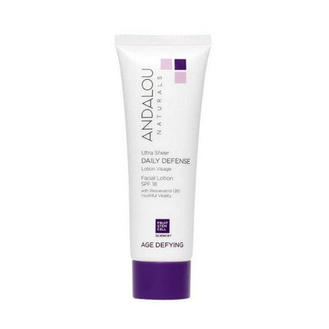 Andalou Naturals, Ultra Sheer Daily Defence Facial Lotion Age Defying Spf 18, SPF 18 2.7 oz Andalou Naturals