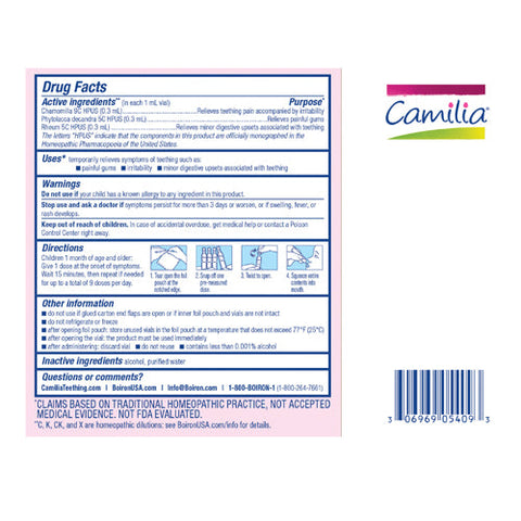 Boiron, Camilia Teething Relief Liquid Doses, 30 Drops Boiron