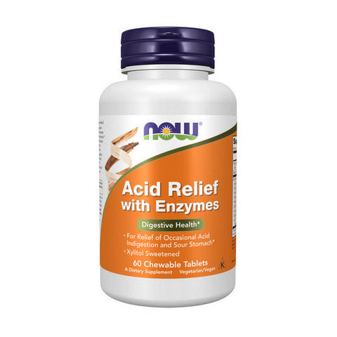 Now Foods, Acid Relief with Enzymes, 60 chewables Now Foods