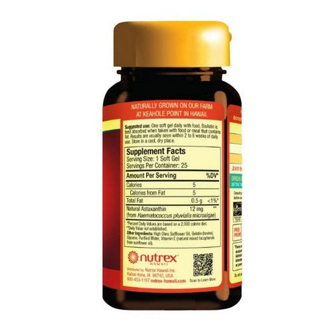 Nutrex Hawaii, BioAstin Hawaiian Astaxanthin, 12 MG, 25 CAPS Nutrex Hawaii