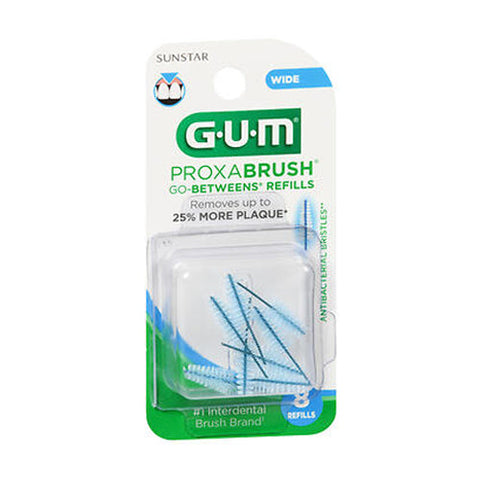 Gum, Go-Betweens Proxabrush Refills Wide, tapered, nylon coated wire 8 each Gum