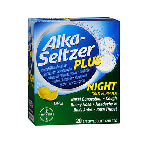 Alka-Seltzer, Night Cold Formula Lemon, 20 Count Alka-Seltzer