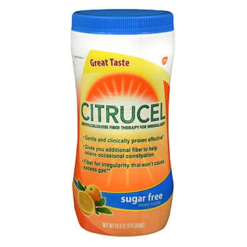 Citrucel, Methylcellulose Fiber Therapy For Irregularity Powder Sugar Free Orange, 16.9 Oz Citrucel