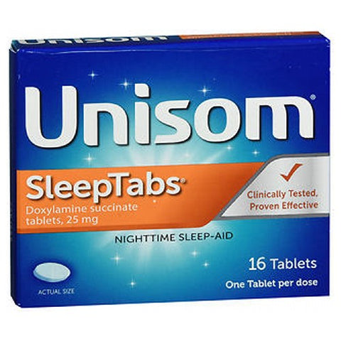 Unisom, SleepTabs Nighttime Sleep-Aid Doxylamine Succinate, 16 Tabs Unisom