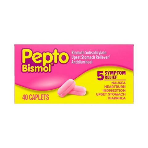 Pepto-Bismol, Bismuth Subsalicylate Caplets, 131 Mg, 40 Count Pepto-Bismol