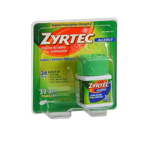 Tylenol, Allergy Cetirizine HCl 24 Hour, 10 mg, 30 Tabs Zyrtec