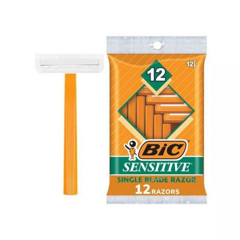 Bic, Single Blade Shavers Sensitive Skin, Pack Of 12 Bic