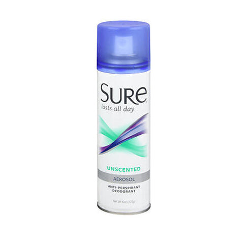 Sure, Anti-Perspirant Deodorant Aerosol Spray, Unscented 6 oz Sure