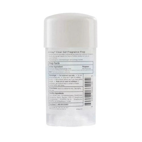 Almay, Anti-Perspirant Amd Deodorant Clear Gel Sensitive Skin Fragrance Free, 2.25 Oz