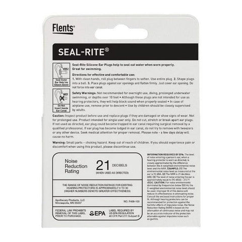 Flents, Protechs Seal-Rite Silicone Ear Plugs, 3 Pair Flents