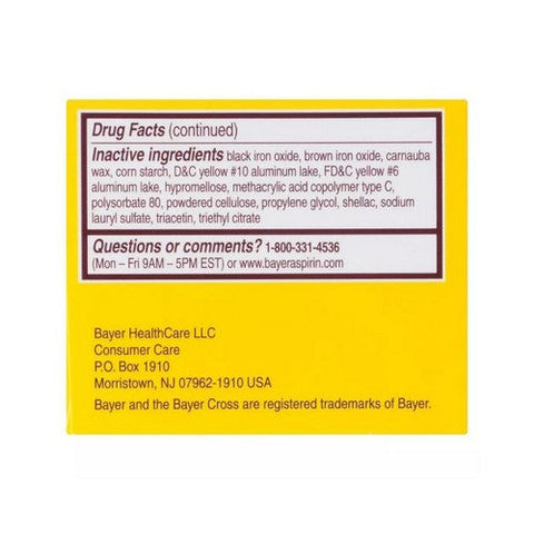Bayer, Low Dose Safety Coated Aspirin Regimen Pain Reliever, 81 Mg, 120 tabs Bayer