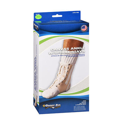 Scott Specialties, Sport Aid Canvas Ankle Support With Spiral Stays, Medium each Sport Aid