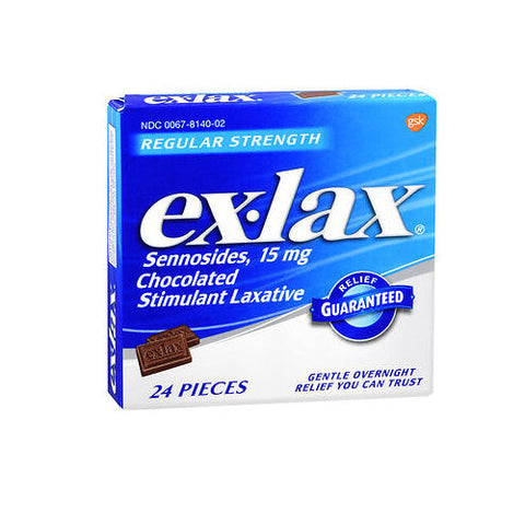 Novartis Consm Hlth Inc, Ex-Lax Chocolated Stimulant Laxative Pieces Regular Strength, 24 ct Ex-Lax