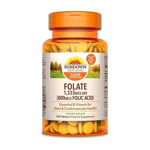 Sundown Naturals, Folic Acid, 800 mcg, 100 tabs Sundown Naturals