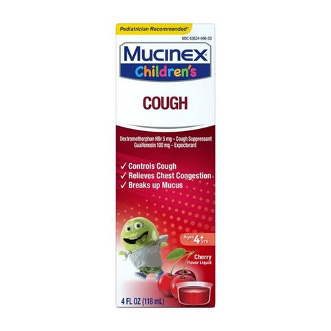 Mucinex, Children'S Cough Liquid Cherry, 4 Oz Mucinex