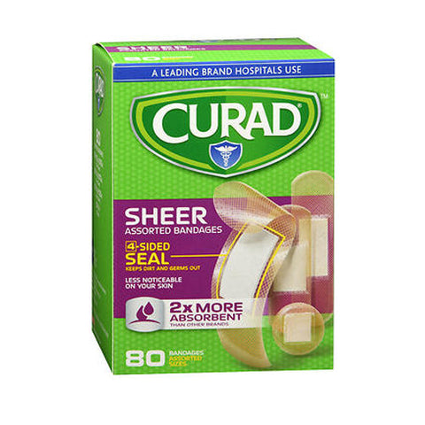 Curad, Sheer Bandages Assorted, 80 Each Curad