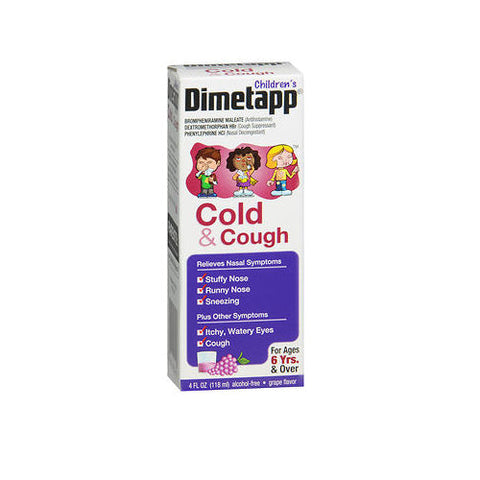 Dimetapp, Dm Elixir Childrens Cold Cough Liquid, Grape Flavor 4 oz Dimetapp