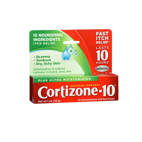 Cortizone-10, Maximum Strength Hydrocortisone Anti Itch Plus Moisturizer Creme, 1 oz Cortizone-10