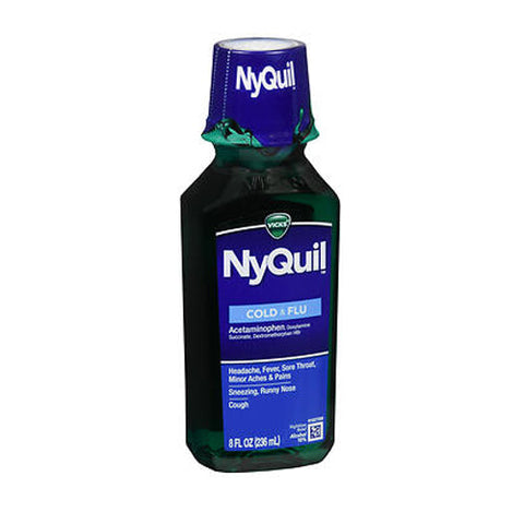 Vicks, Cold And Flu Nighttime Relief Liquid Original Flavor, 8 Oz Vicks