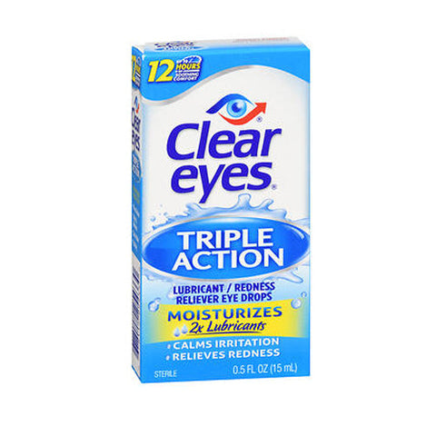 Clear Eyes, Triple Action Relief Eye Drops, 0.5 oz Clear Eyes