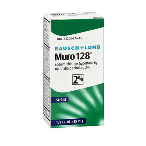 Bausch + Lomb, Bausch And Lomb Muro 128 2% Sterile Ophthalmic Eye Solution, 0.5 Oz Bausch + Lomb