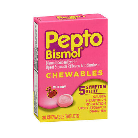 Pepto-Bismol, Bismuth Subsalicylate Chewable Tablets Cherry, 30 Count Pepto-Bismol