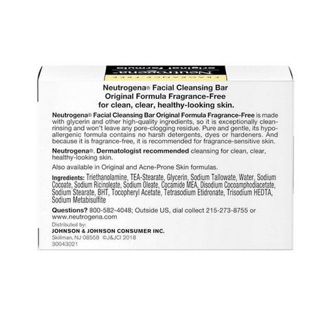 Neutrogena, Transparent Facial Bar Soap, Fragrance Free 3.5 oz Neutrogena